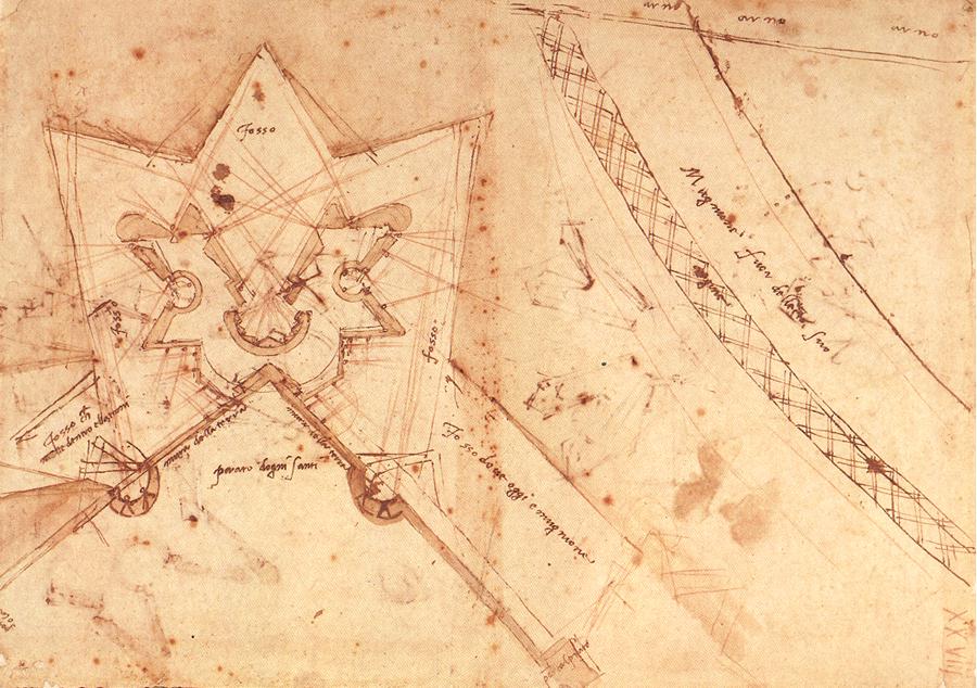 Michelangelo's study for the fortifications of Florence