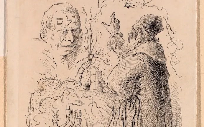 Mikoláš Aleš's illustration of the Maharal of Prague and the Golem