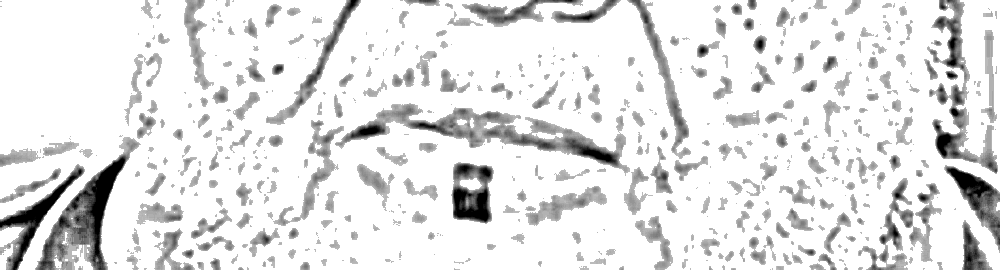 Pen-style close crop of Thufir Hawat's Mentat lip marking in Dune (2021)